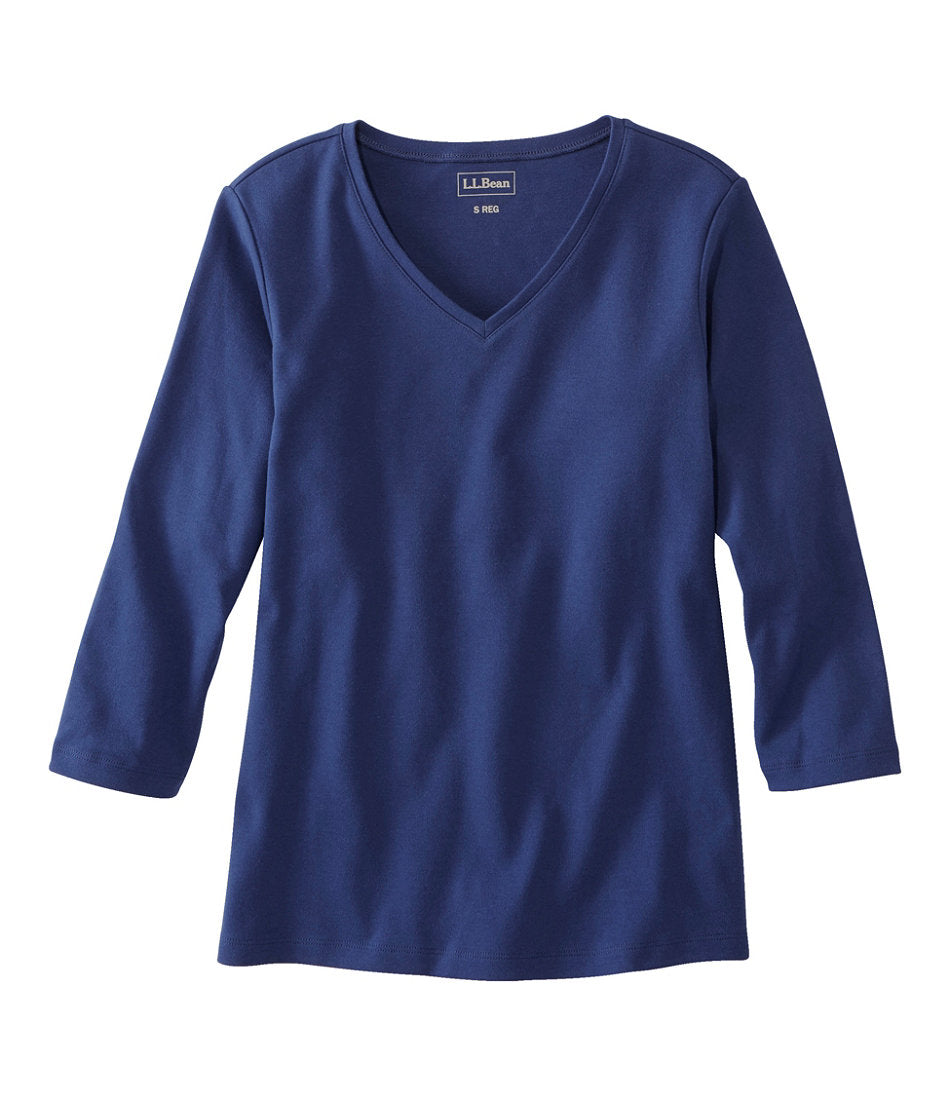 Women's V-Neck, Three-Quarter-Sleeve | L.L.Bean on sale