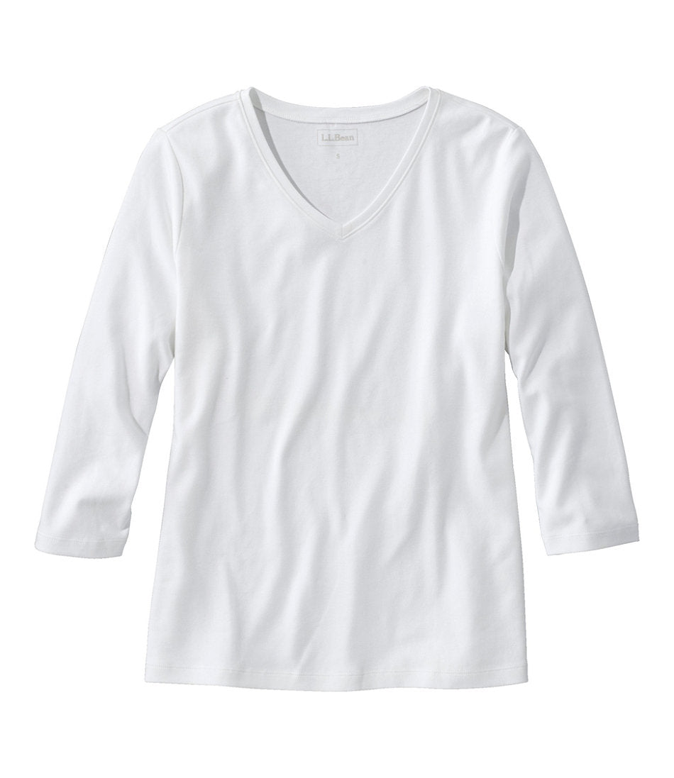 Women's V-Neck, Three-Quarter-Sleeve | L.L.Bean on sale