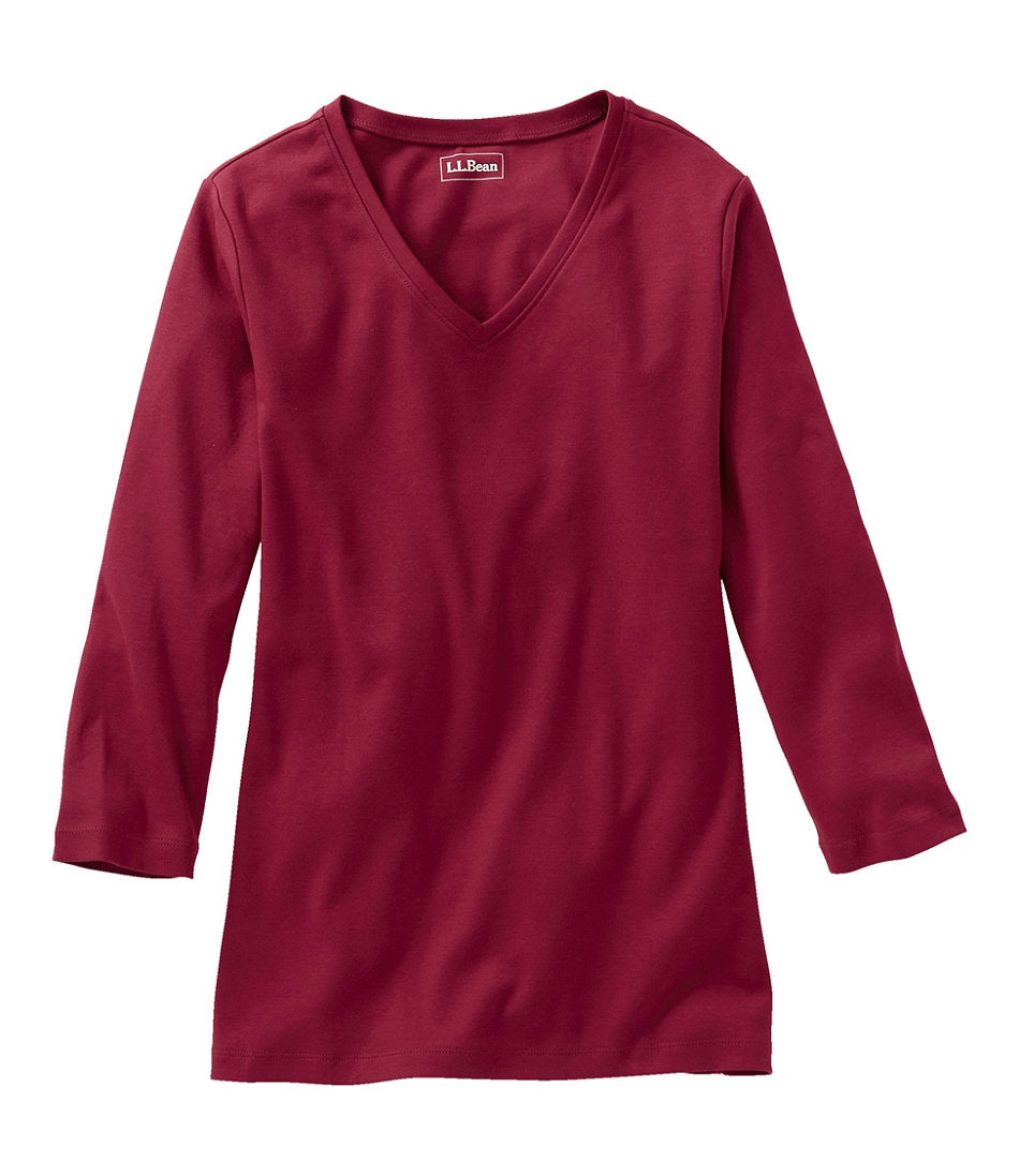 Women's V-Neck, Three-Quarter-Sleeve | L.L.Bean on sale