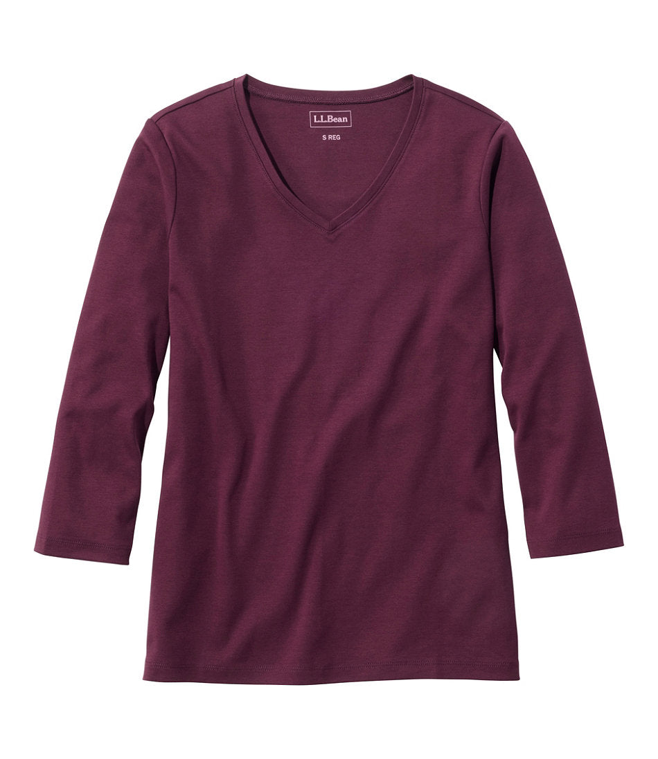 Women's V-Neck, Three-Quarter-Sleeve | L.L.Bean on sale