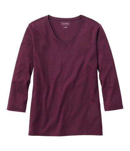 Women's V-Neck, Three-Quarter-Sleeve | L.L.Bean on sale