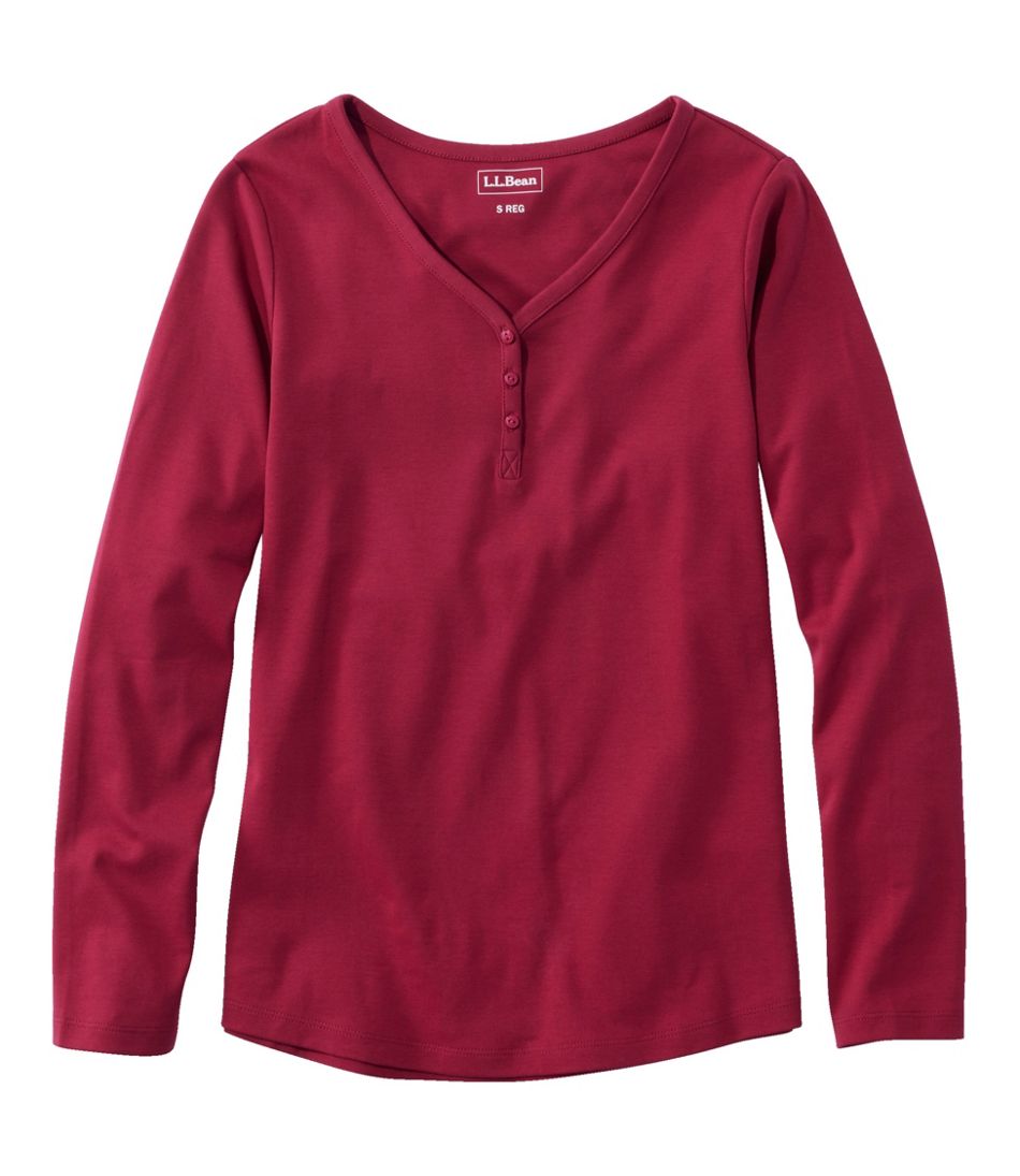 Women's V-Neck Henley, Long-Sleeve | L.L.Bean for sale