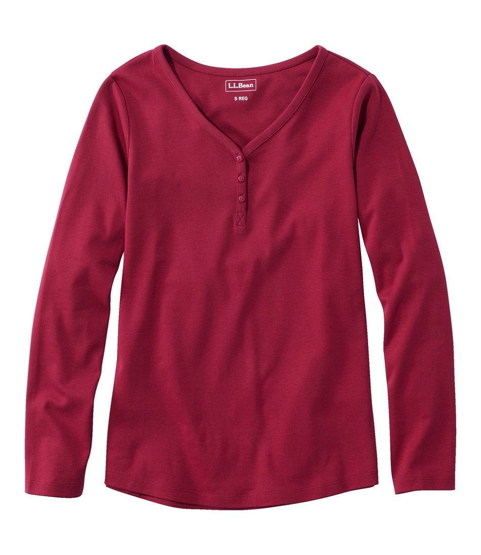 Women's V-Neck Henley, Long-Sleeve | L.L.Bean for sale