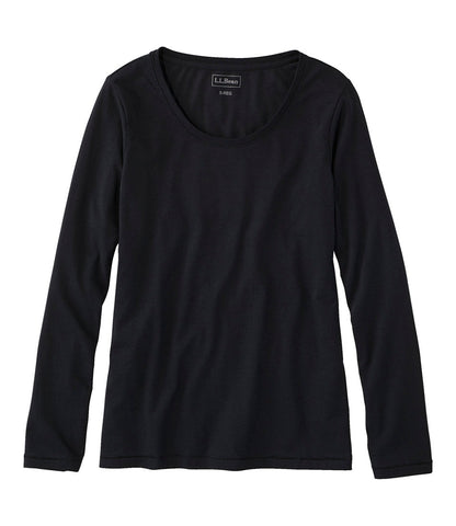 Women's Soft Stretch Supima-Blend Tee, Scoopneck Long-Sleeve | L.L.Bean on sale