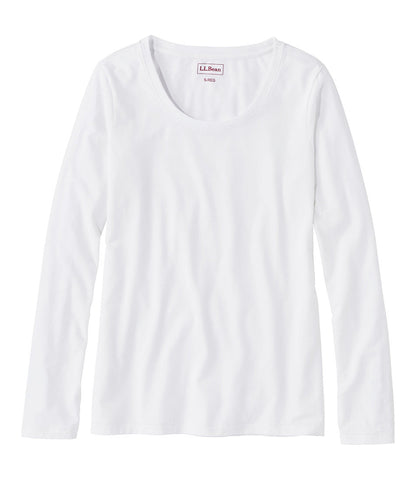 Women's Soft Stretch Supima-Blend Tee, Scoopneck Long-Sleeve | L.L.Bean on sale
