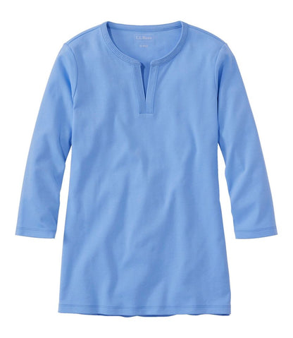 Women's Tee, Three-Quarter-Sleeve Splitneck Tunic | L.L.Bean US