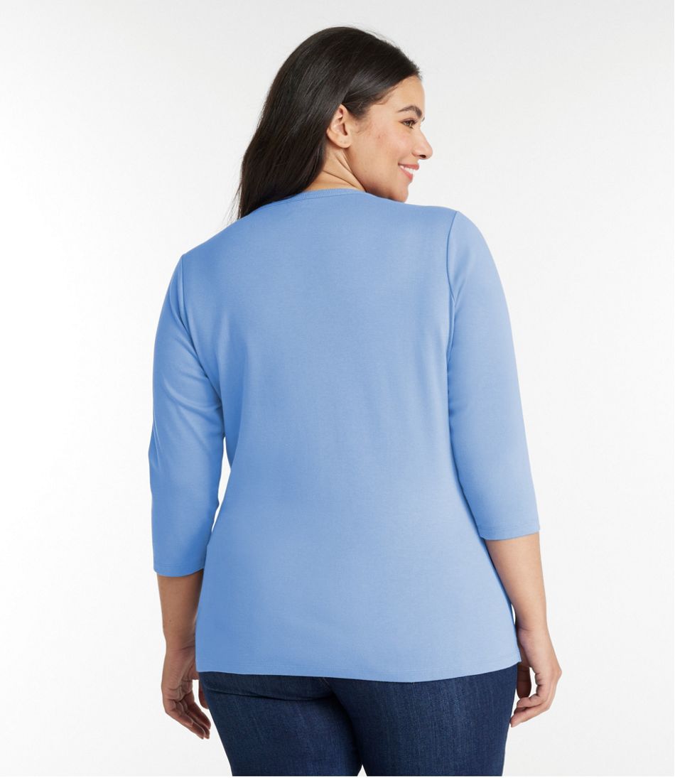 Women's Tee, Three-Quarter-Sleeve Splitneck Tunic | L.L.Bean US