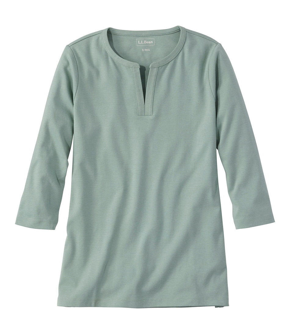 Women's Tee, Three-Quarter-Sleeve Splitneck Tunic | L.L.Bean US