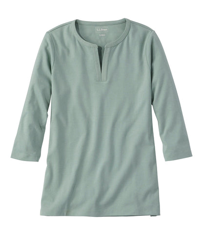 Women's Tee, Three-Quarter-Sleeve Splitneck Tunic | L.L.Bean US