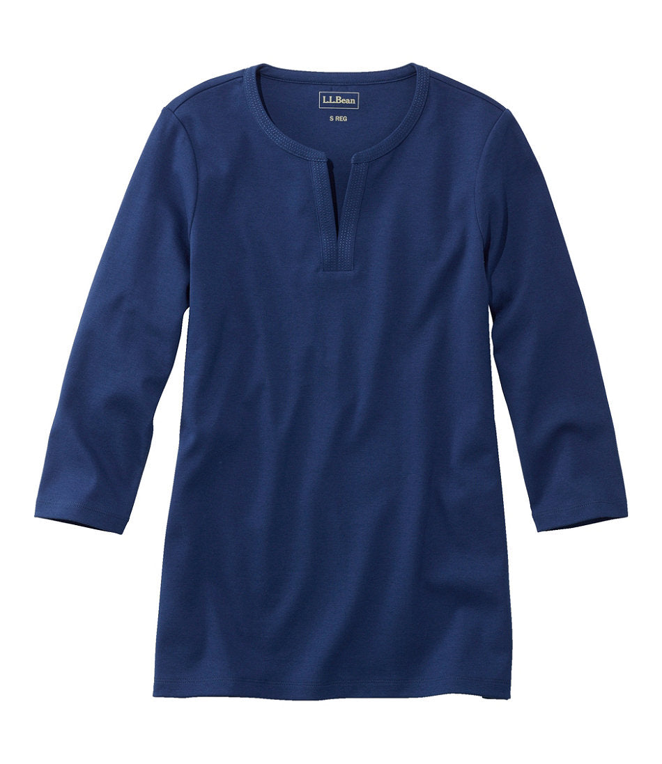Women's Tee, Three-Quarter-Sleeve Splitneck Tunic | L.L.Bean US