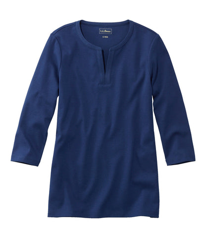 Women's Tee, Three-Quarter-Sleeve Splitneck Tunic | L.L.Bean US