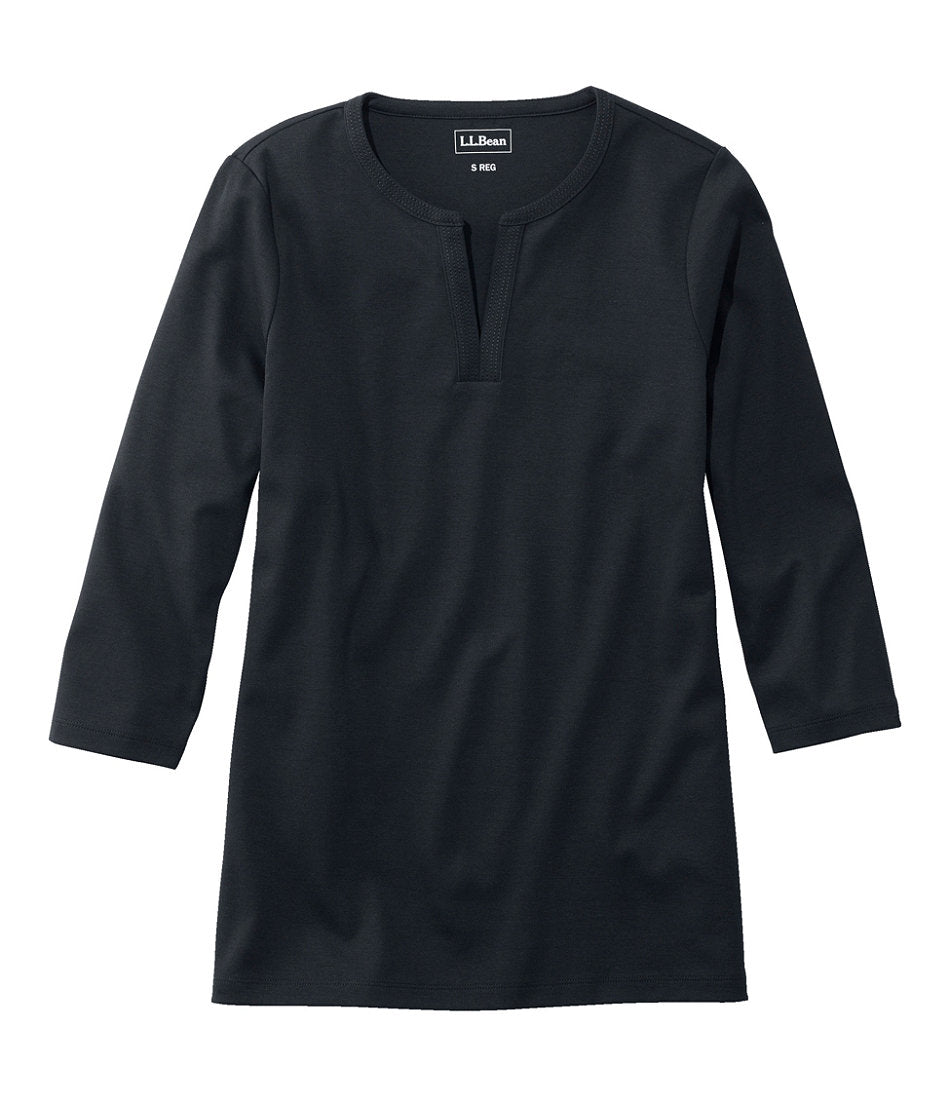 Women's Tee, Three-Quarter-Sleeve Splitneck Tunic | L.L.Bean US