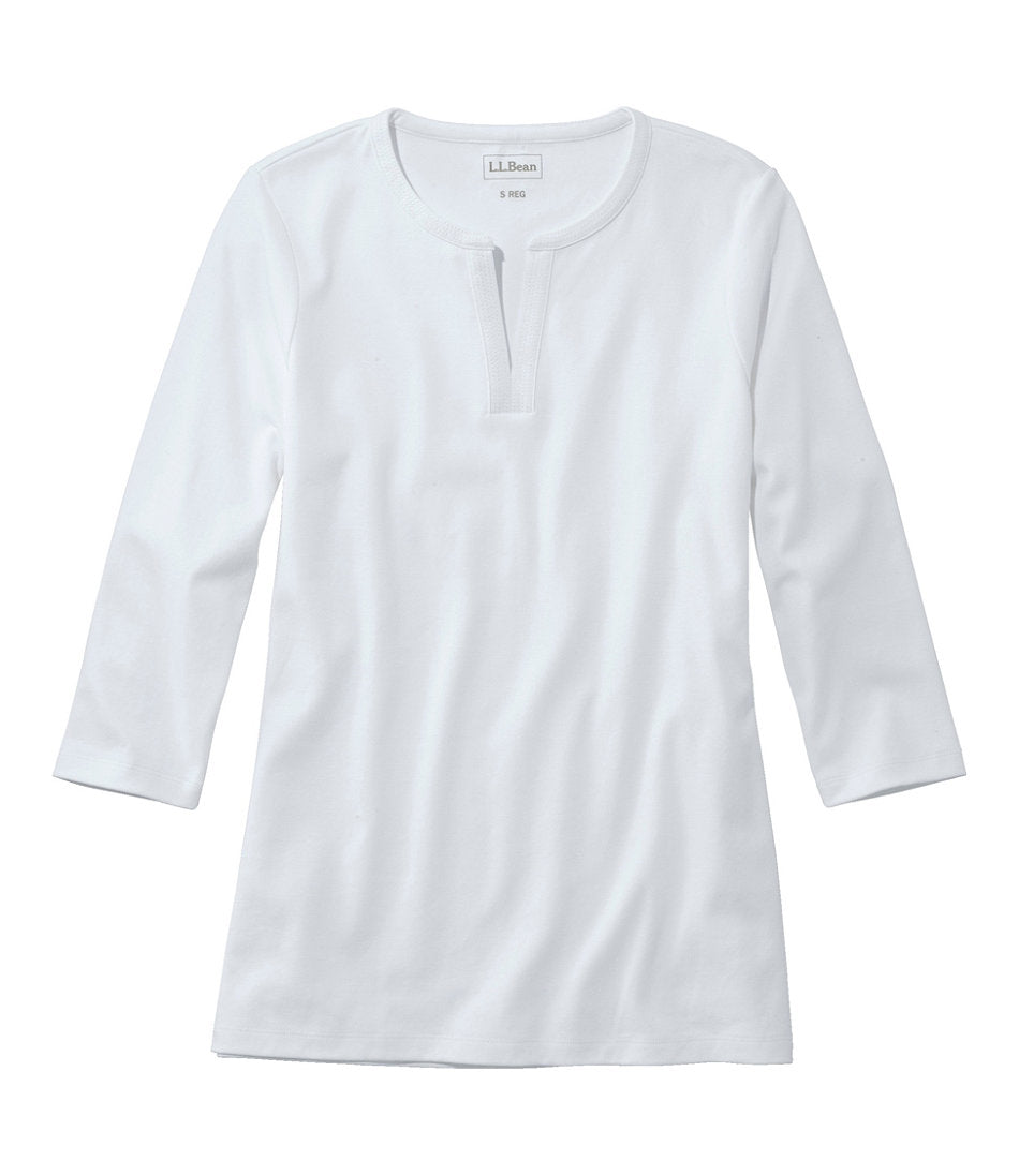 Women's Tee, Three-Quarter-Sleeve Splitneck Tunic | L.L.Bean US