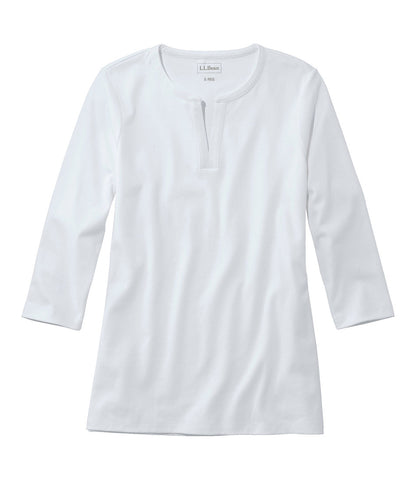 Women's Tee, Three-Quarter-Sleeve Splitneck Tunic | L.L.Bean US