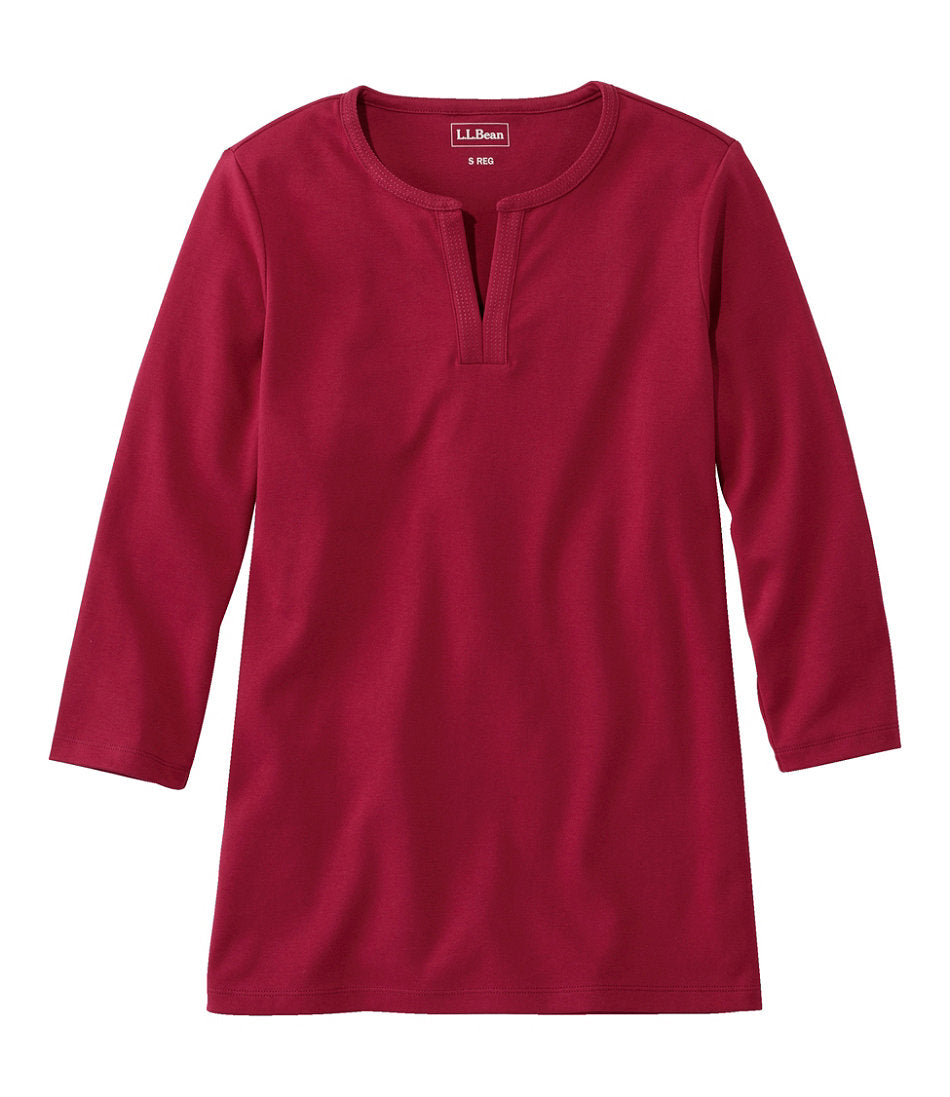 Women's Tee, Three-Quarter-Sleeve Splitneck Tunic | L.L.Bean US
