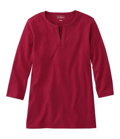Women's Tee, Three-Quarter-Sleeve Splitneck Tunic | L.L.Bean US