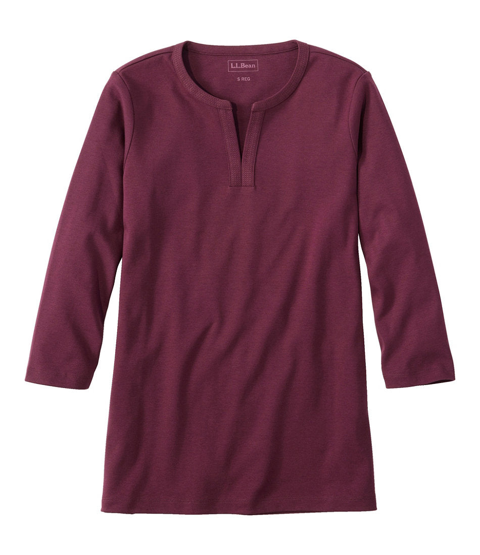 Women's Tee, Three-Quarter-Sleeve Splitneck Tunic | L.L.Bean US