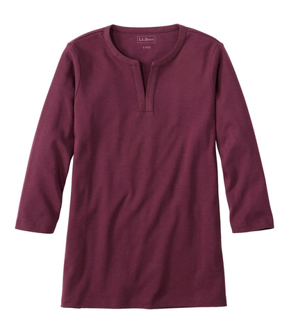 Women's Tee, Three-Quarter-Sleeve Splitneck Tunic | L.L.Bean US