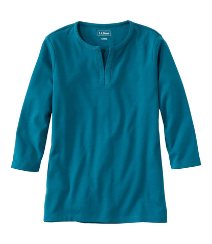 Women's Tee, Three-Quarter-Sleeve Splitneck Tunic | L.L.Bean US