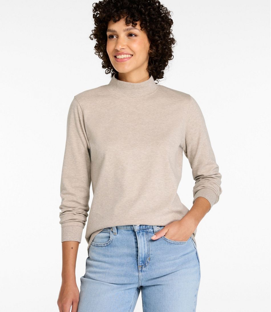 Women's Interlock Mock-Turtleneck, Long-Sleeve | L.L.Bean outlet