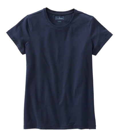 Women's Soft Stretch Supima-Blend Tee, Crewneck Short-Sleeve | L.L.Bean for sale