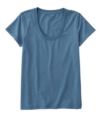 Women's Soft Stretch Supima-Blend Tee, Scoopneck Short-Sleeve | L.L.Bean on sale