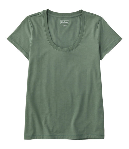 Women's Soft Stretch Supima-Blend Tee, Scoopneck Short-Sleeve | L.L.Bean on sale