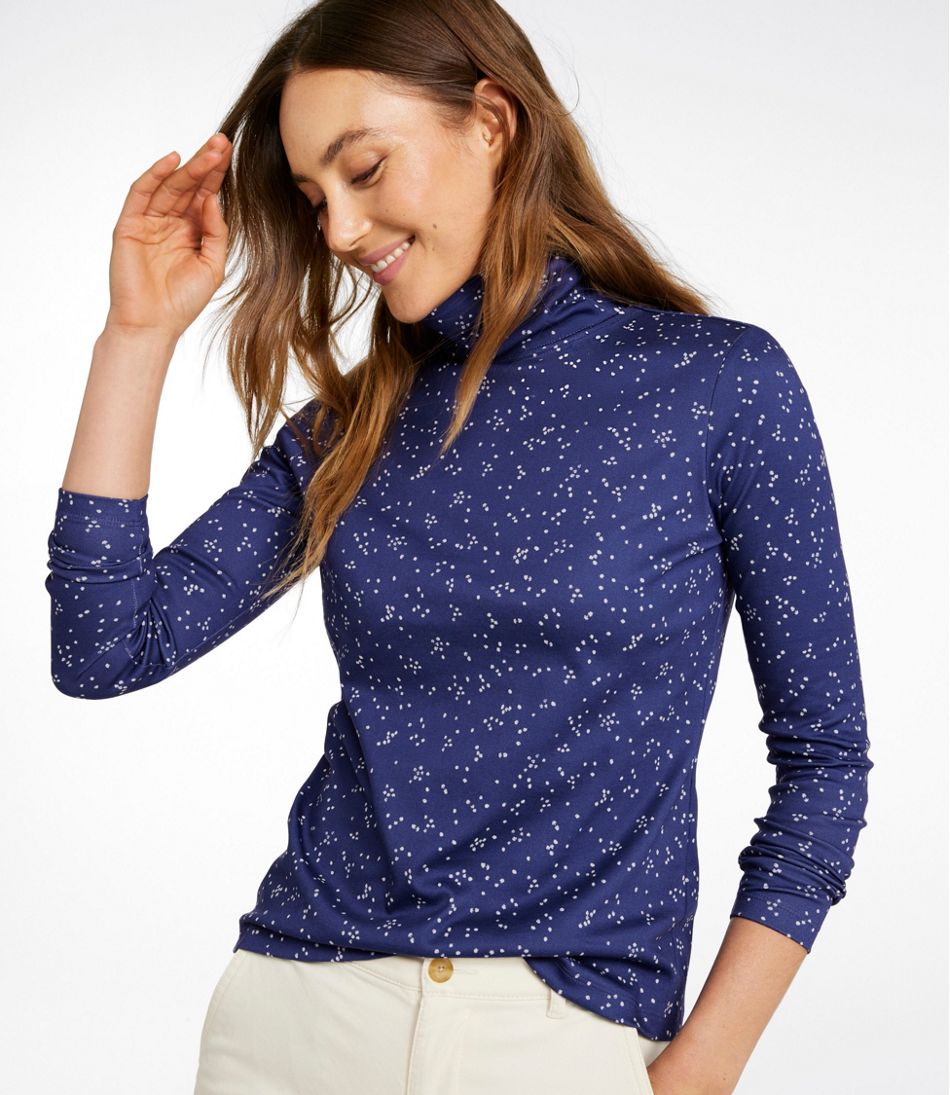 Women's Pima Cotton Turtleneck, Long-Sleeve Print | L.L.Bean US