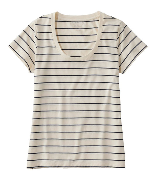 Women's Soft Stretch Supima-Blend Tee, Scoopneck Short-Sleeve Stripe | L.L.Bean discount