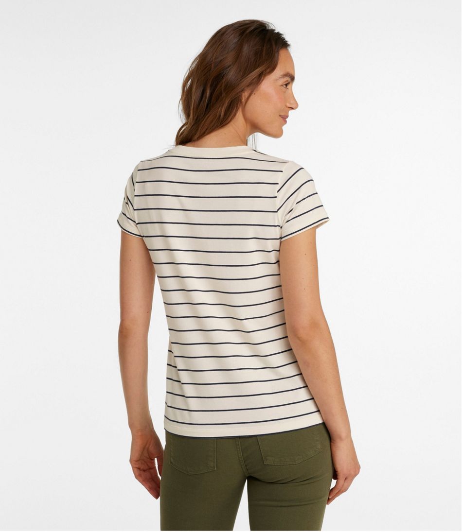 Women's Soft Stretch Supima-Blend Tee, Scoopneck Short-Sleeve Stripe | L.L.Bean discount