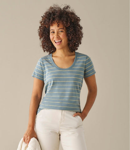 Women's Soft Stretch Supima-Blend Tee, Scoopneck Short-Sleeve Stripe | L.L.Bean discount