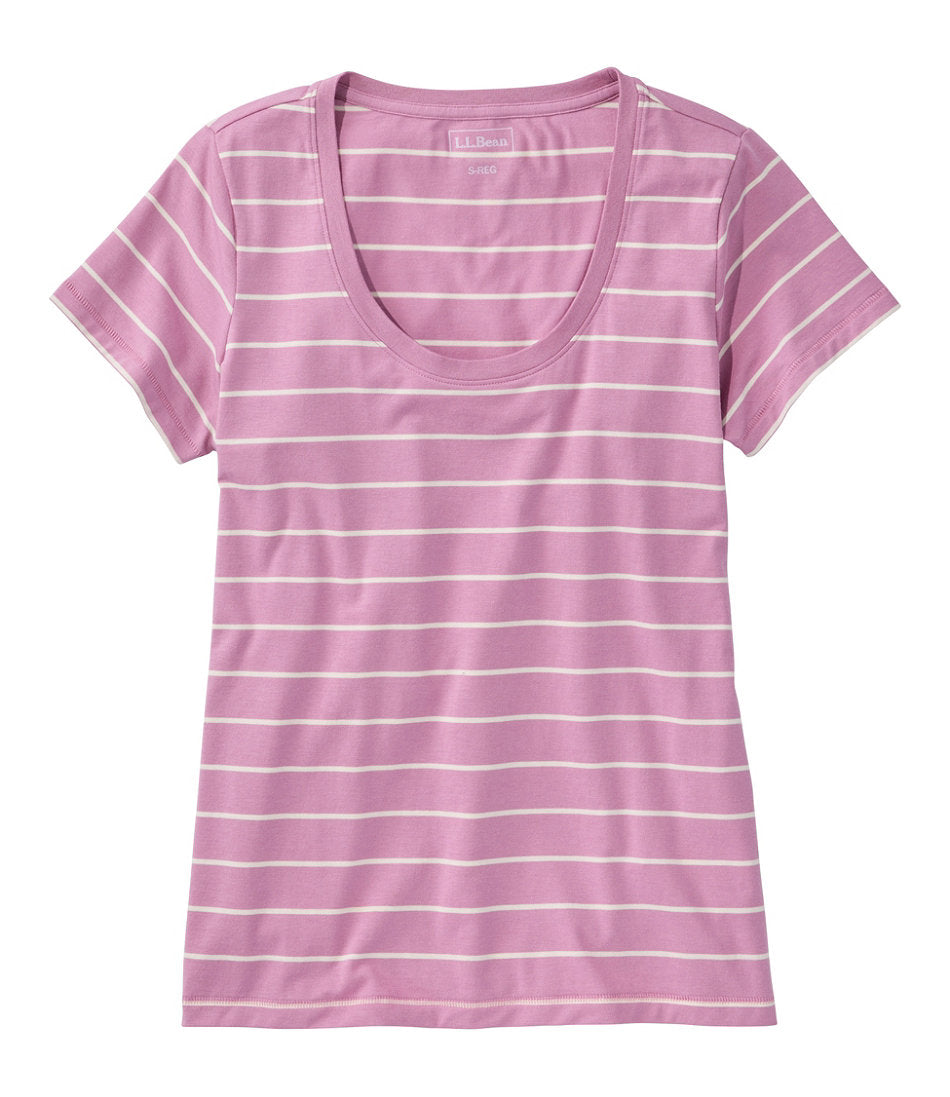 Women's Soft Stretch Supima-Blend Tee, Scoopneck Short-Sleeve Stripe | L.L.Bean discount