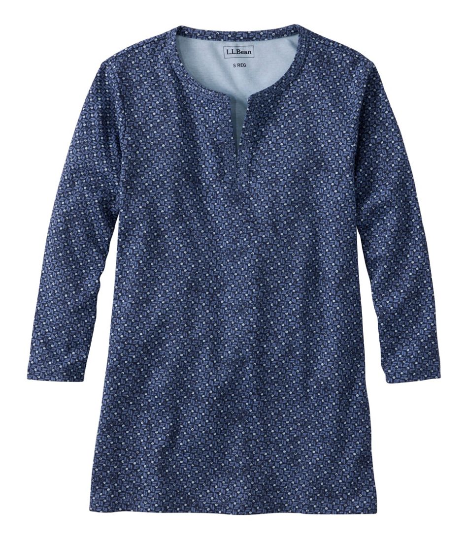 Women's Tee, Three-Quarter-Sleeve Splitneck Tunic Print | L.L.Bean sale