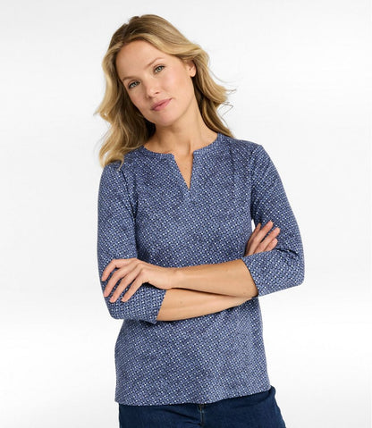 Women's Tee, Three-Quarter-Sleeve Splitneck Tunic Print | L.L.Bean sale