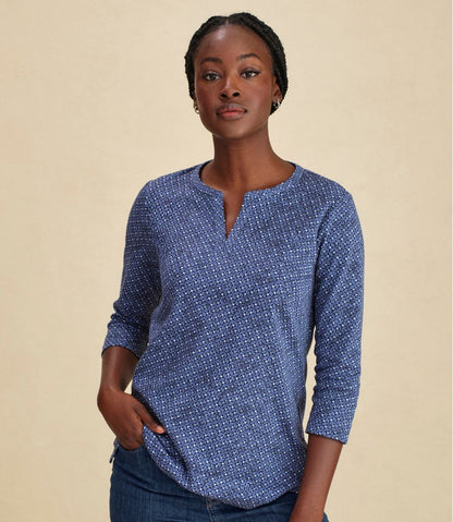 Women's Tee, Three-Quarter-Sleeve Splitneck Tunic Print | L.L.Bean sale