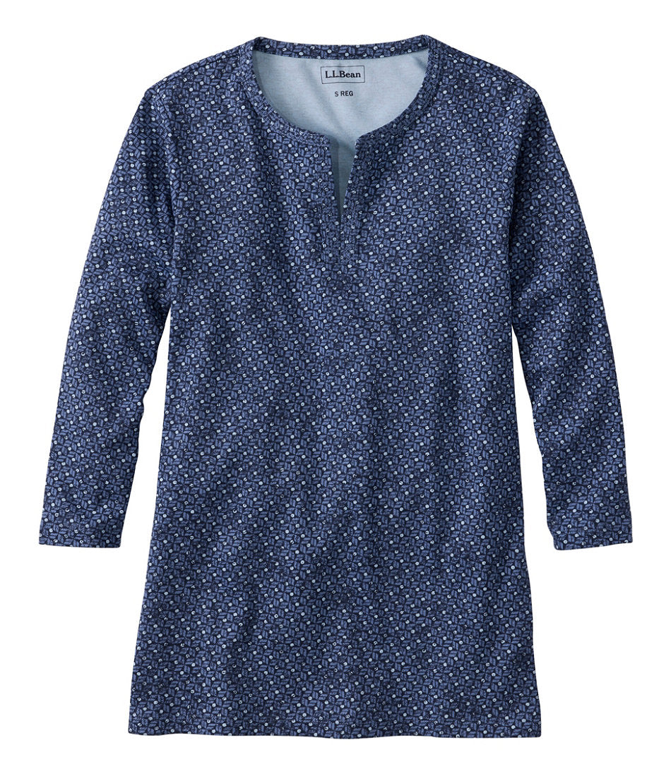 Women's Tee, Three-Quarter-Sleeve Splitneck Tunic Print | L.L.Bean sale