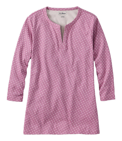 Women's Tee, Three-Quarter-Sleeve Splitneck Tunic Print | L.L.Bean sale