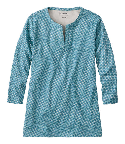 Women's Tee, Three-Quarter-Sleeve Splitneck Tunic Print | L.L.Bean sale