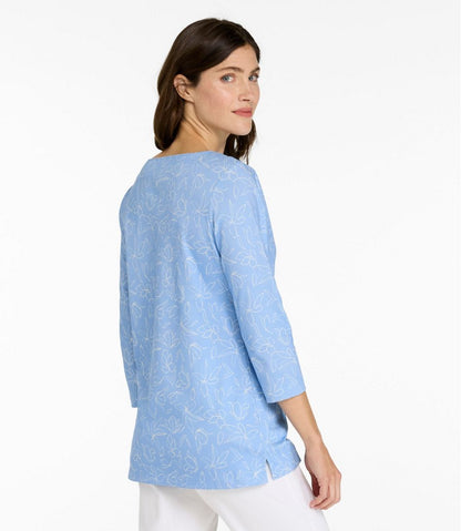 Women's Pima Cotton Tunic, Three-Quarter-Sleeve Splitneck Print | L.L.Bean US