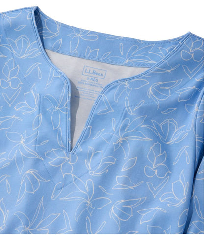 Women's Pima Cotton Tunic, Three-Quarter-Sleeve Splitneck Print | L.L.Bean US