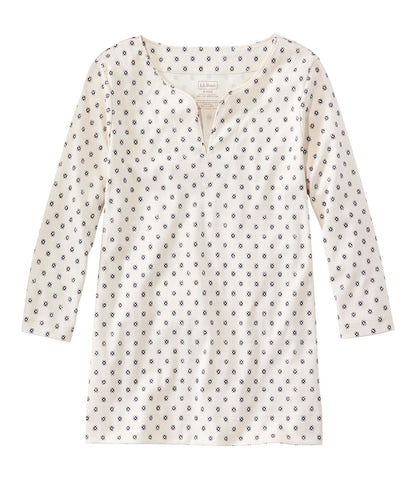 Women's Pima Cotton Tunic, Three-Quarter-Sleeve Splitneck Print | L.L.Bean US