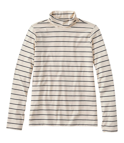Women's Soft Stretch Supima-Blend Tee, Turtleneck Stripe | L.L.Bean outlet