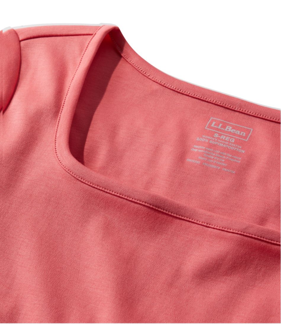 Women's Pima Cotton Tee, Soft Squareneck Elbow-Sleeve | L.L.Bean discount