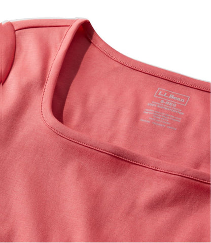 Women's Pima Cotton Tee, Soft Squareneck Elbow-Sleeve | L.L.Bean discount