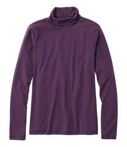 Women's Soft Stretch Supima-Blend Tee, Turtleneck | L.L.Bean on sale