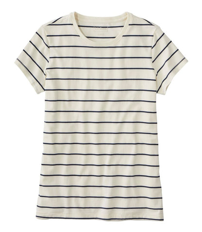 Women's Soft Stretch Supima-Blend Tee, Crewneck Short-Sleeve Striped | L.L.Bean discount