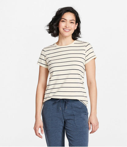 Women's Soft Stretch Supima-Blend Tee, Crewneck Short-Sleeve Striped | L.L.Bean discount