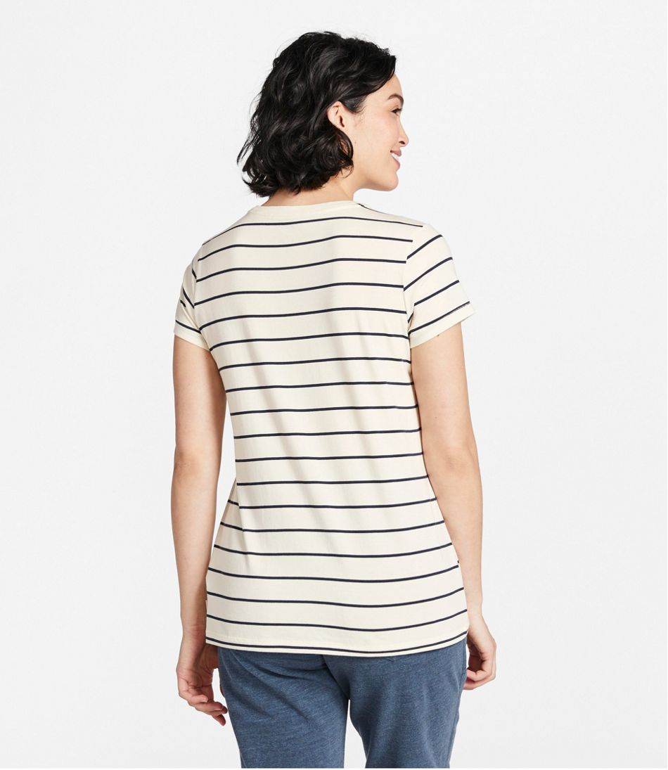 Women's Soft Stretch Supima-Blend Tee, Crewneck Short-Sleeve Striped | L.L.Bean discount