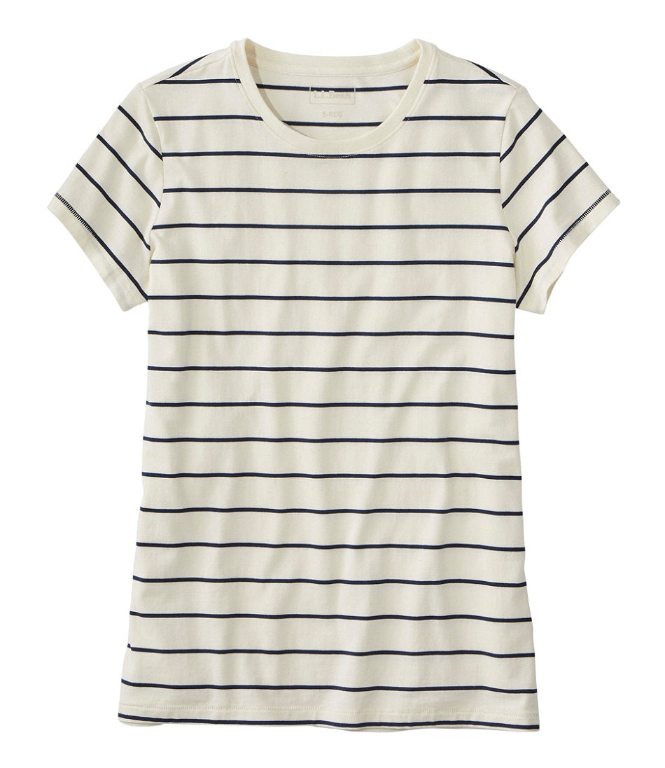 Women's Soft Stretch Supima-Blend Tee, Crewneck Short-Sleeve Striped | L.L.Bean discount