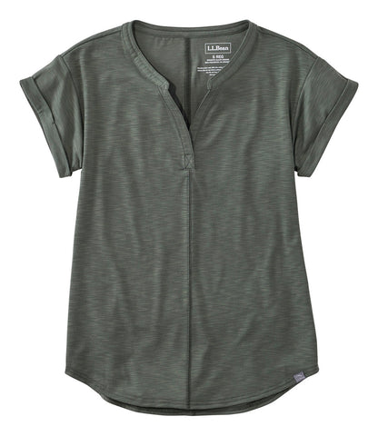Women's Streamside Tee, Short-Sleeve Splitneck | L.L.Bean on sale
